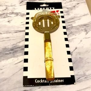 NEW liberty bar Gold glitter cocktail strainer